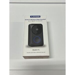FLAGPOWER HD Wi-Fi Wireless Video Doorbell Model F1 720p HD Two-Way Audio Black